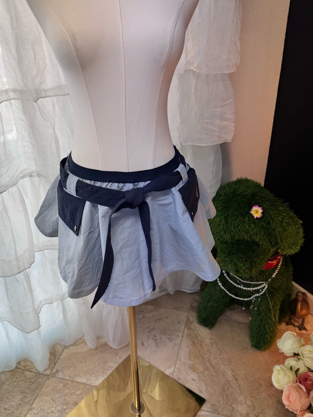 NWT FP Movement Nylon Tie-Waist Mini Skort in Sky Blue - Picture 2 of 13